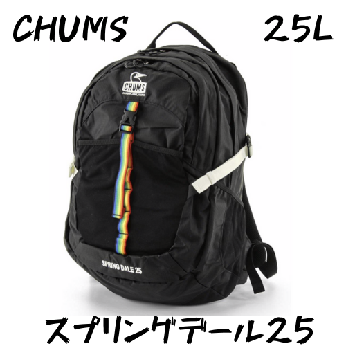 新品！チャムス CHUMS スプリングデール25 オールブラック www ...